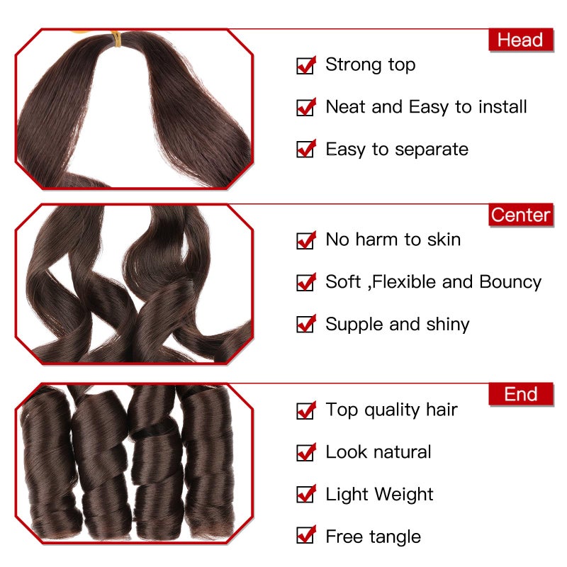 إكستريند وصلات شعر صناعية من نوع ياكي، مقاس 22 بوصة، مموجة بشكل فضفاض، ذات أطراف مجعدة، من إكس تريند، 8 عبوات، لون بني داكن، مموجة بشكل فضفاض، نابضة بالحيوية، للنساء ذوات البشرة السمراء (22 بوصة، رقم 4). - Image 3